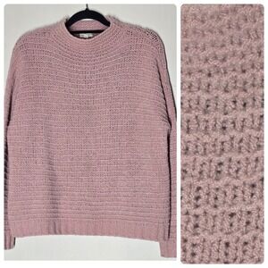Garnet Hill Cashmere Blend Bouclé  Sweater Blush Pink Size Medium Chunky Knit